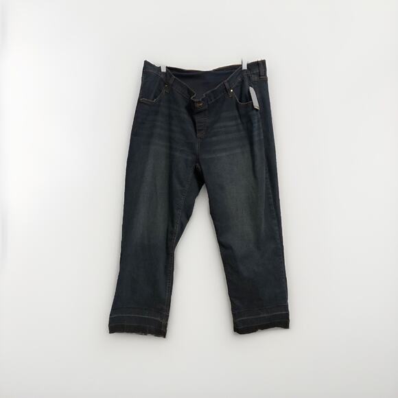 Time & Tru Womens Maternity Med Wash Straight Leg Jeans Size XXL (20) Blue Denim - Picture 1 of 9